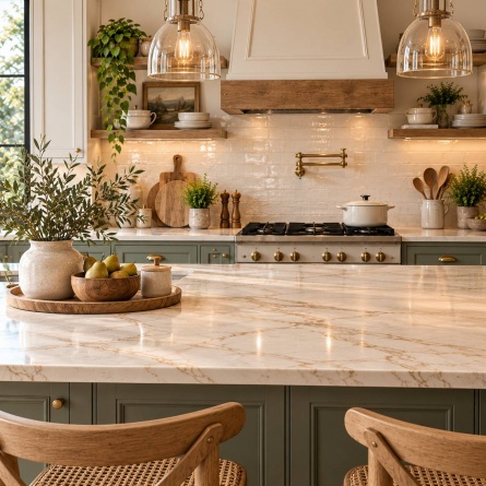 أسطح خزائن المطبخ بطراز فارم هاوس (Farmhouse)