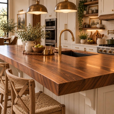 کابینت فارم هاوس با صفحه طرح چوب